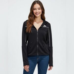 Adidas Women's Black Full-Zip Hoodie